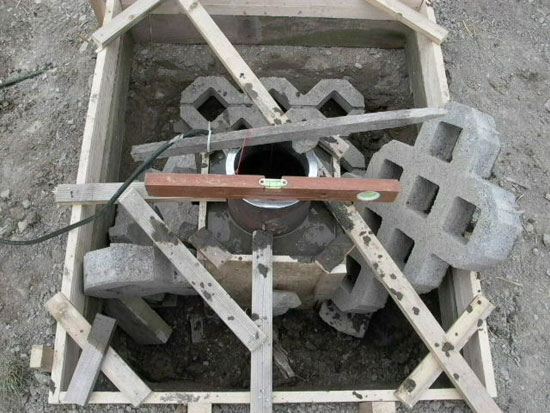 Guss der Säule erfolgt