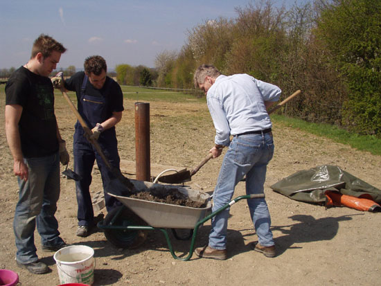 Betonmischen für die zweite Säule